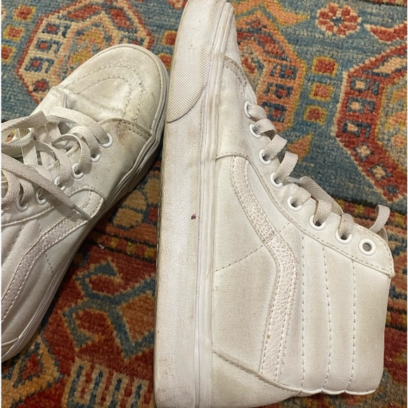 VANS SK8-Hi WHITE SNEAKERS WOMENS SIZE 8.5 MENS SIZE 7 - Picture 5 of 11